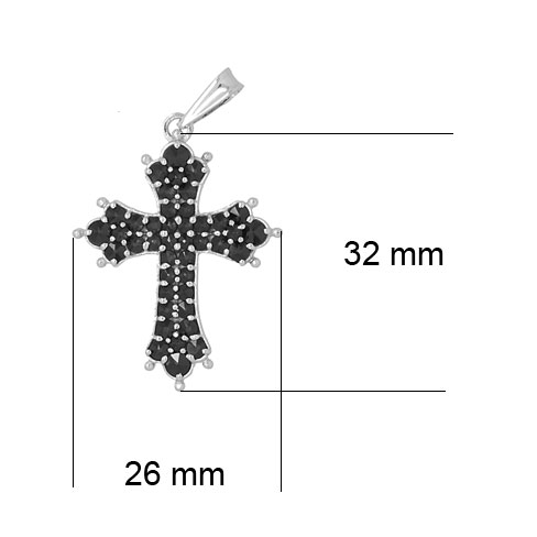 Stříbrný kříž s českým granátem 6480866
