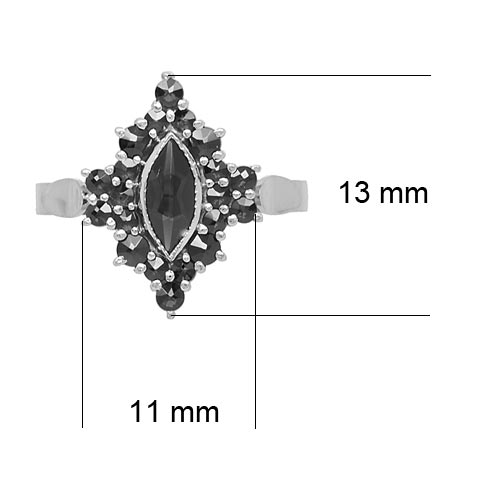 Stříbrný prsten český granát (55)