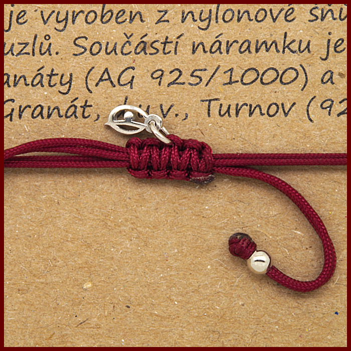 Náramek Shamballa český granát 6680586